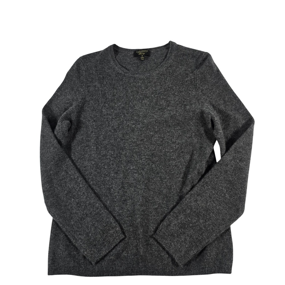 Charter Club Luxury Mens Cashmere Sweater Charcoal Grey Crewneck Size M 11799